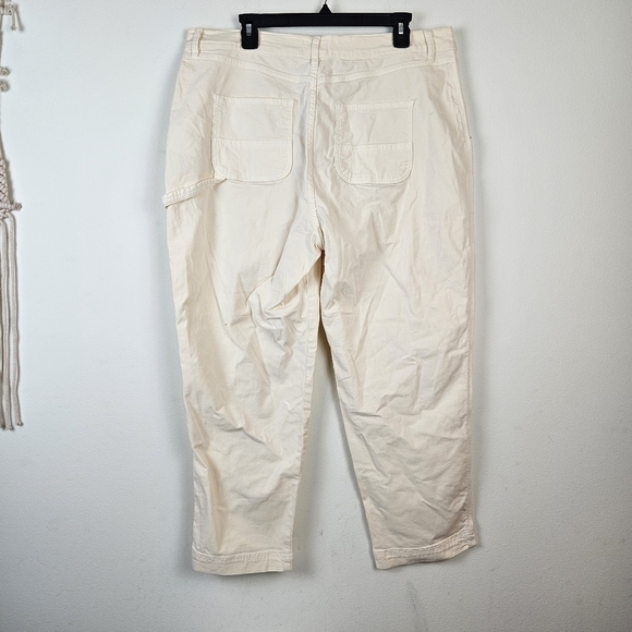 Marine Layer Maya Slim Straight Utility Pants Cotton Ivory Size 14 NWOT - Picture 6 of 9